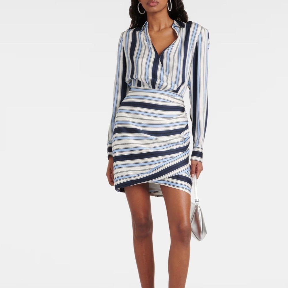 COPY - NWT Veronica Beard Kadie Striped Stretch-Silk Dress Blue White Black Siz…